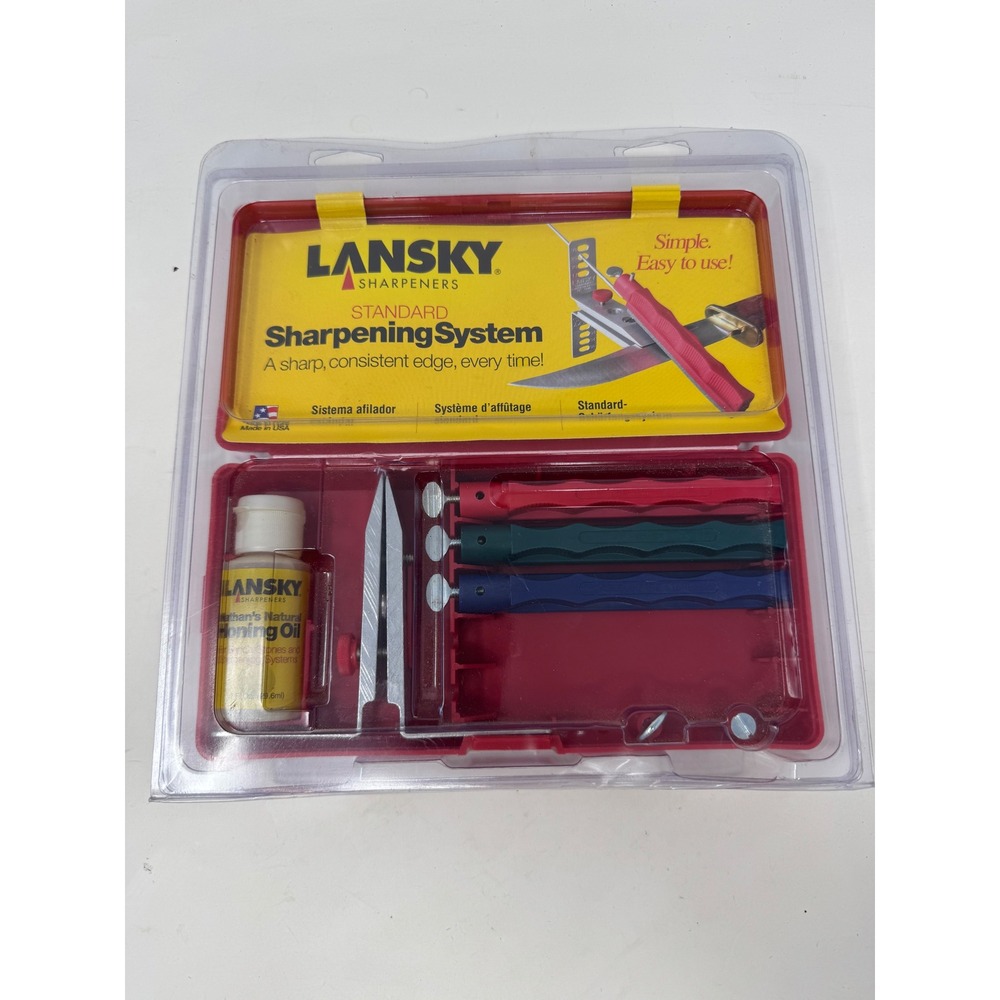 Lansky Standard Sharpening System LKC03 3-Hone Knife Sharpener Kit with Case